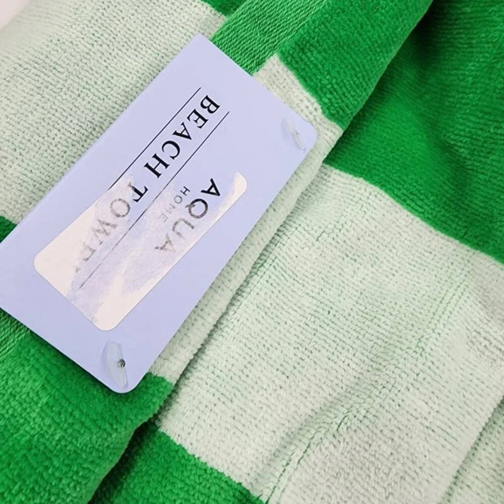 Aqua Striped Woven Beach Towel Unisex One Size Island Green